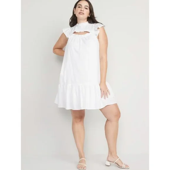 knee length dresses for ladies Jean Mini Swing Dress